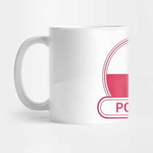 Poland Country Badge - Poland Flag Mug